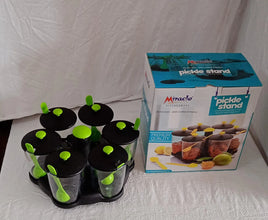 Multipurpose 6 Piece Miracle Revolving Plastic Spice Container Rack With 6 Spoon, Condiment Set, Masala Rack Set, Revolving Spice Rack Aachar Container Chutney Mukhwas Tray Masala Dining Spice Stand - Goyaldeal.com