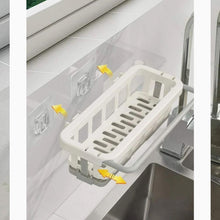 Multipurpose Platic Hanging Drain Rack Retractable Sponge Storage Hanging Rack With Adhesive Hook for Kitchen and Bathroom Dishcloth Holders Basket Drying Tray Organizer - Goyaldeal.com