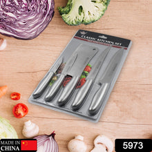 Big Size Professional Sharp Durable Quality Pack of 5 Kitchen Knives Set Basic Kitchen Tools-Stainless Steel Kitchen Gadgets (5 Pc Set) - Goyaldeal.com