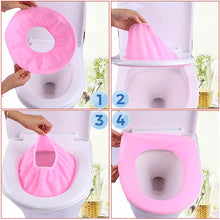 Bathroom Soft Thicker Warmer Stretchable Washable Cloth Toilet Seat Cover (1pc) - Goyaldeal.com