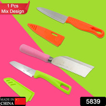 Stainless Steel Knife For Kitchen Use, Knife Set, Knife & Non-Slip Handle With Blade Cover Knife, Fruit, Vegetable,Knife Set (Mix Design 1 Pc) - Goyaldeal.com