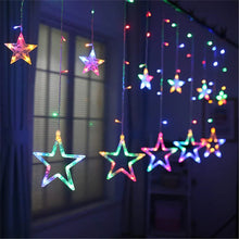 12 Stars LED Curtain String Lights with 8 Flashing Modes for Home Decoration, Diwali & Wedding LED Christmas Light Indoor and Outdoor Light ,Festival Decoration (Multicolor / With Box) - Goyaldeal.com