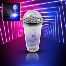 LED Glow Light, Design Printed Insulated Double Wall Plastic Tumbler Cups With Straws 13oz Theming Astronaut in Space Travel Tumbler Freezer Mug Drinking Cups for Boys and Girls School/Tuition/Gym/ Picnic (Pack Of 1) - Goyaldeal.com
