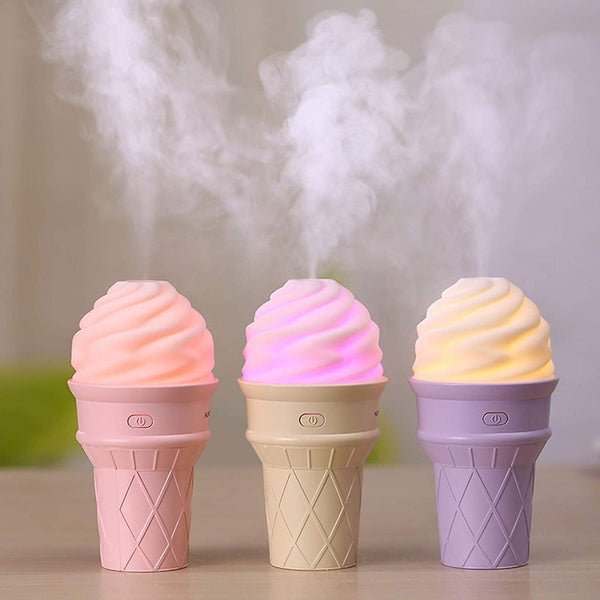 Ice Cream Design LED Humidifier for Freshening Air & Fragrance (Multicoloured) - Goyaldeal.com