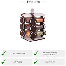 Spice jar Set - Food Grade Plastic 12pcs Spice jar (Brown Box) - Goyaldeal.com