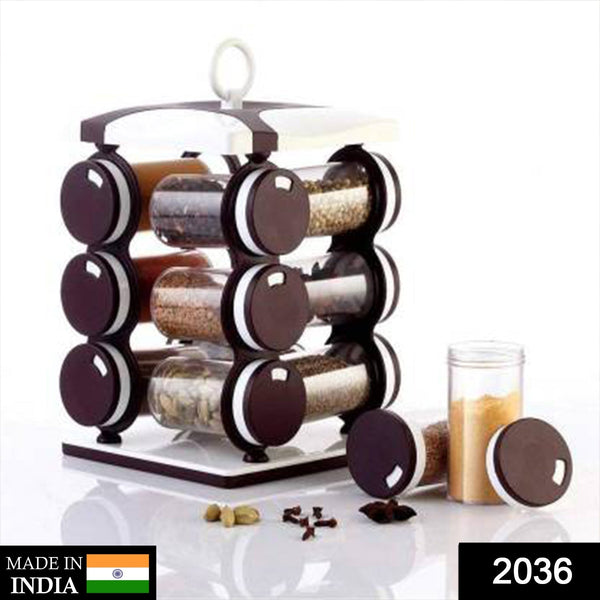 Spice jar Set - Food Grade Plastic 12pcs Spice jar (Brown Box) - Goyaldeal.com