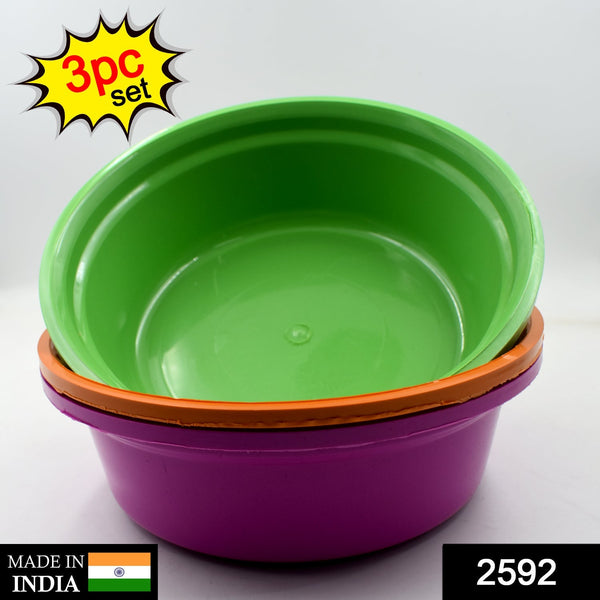 Household Storage Plastic Round Bowl / Tub / Basket / Bucket set - Pack of 3 - Goyaldeal.com