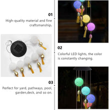 Solar Crystal Ball Wind Chime, Color Changing Solar Powered LED Hanging Wind Chime Light Mobile for Patio Yard Garden Home Outdoor Night Decor, Gifts - Goyaldeal.com