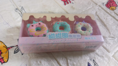 Tree Small Sized Cartoon Themed Non-Toxic Donut Erasers, School Stationery | for Kids - Boys & Girls | Birthday Gift |Return Gift (3pc Set) - Goyaldeal.com