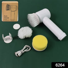 Portable Electric Cleaning Brush with 3 Replaceable Brush Heads (5 In 1) - Goyaldeal.com