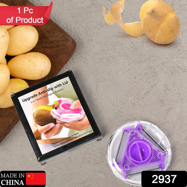 3 in 1 Multi Function Three Use Rotary Hanging Round Planer Peeler and Cutter Vegetable Slicer Kitchen Tools Kitchen Gadgets - Goyaldeal.com