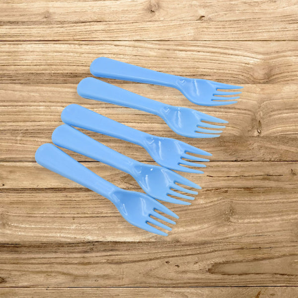 Reusable Premium Heavy Weight Plastic Forks, Party Supplies, One Size, plastic 5pc Serving Fork Set for kitchen, Travel, Home (5pc) - Goyaldeal.com