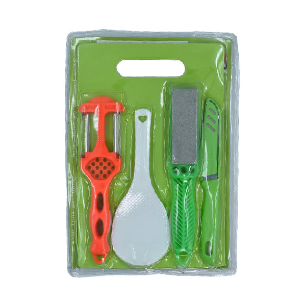 Plastic Chopping Board with Knife Set and Scissor And Wine Stainless Steel And Plastic Kitchen item Multipurpose cutting vegetables - Goyaldeal.com