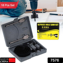 Drill Hole Cutter, Carbon Steel High Accuracy Incisive Hole Saw for Cutting PCV for Cutting Plastic for Cutting Wood Hole Saw Kit (18 Pcs Set) - Goyaldeal.com