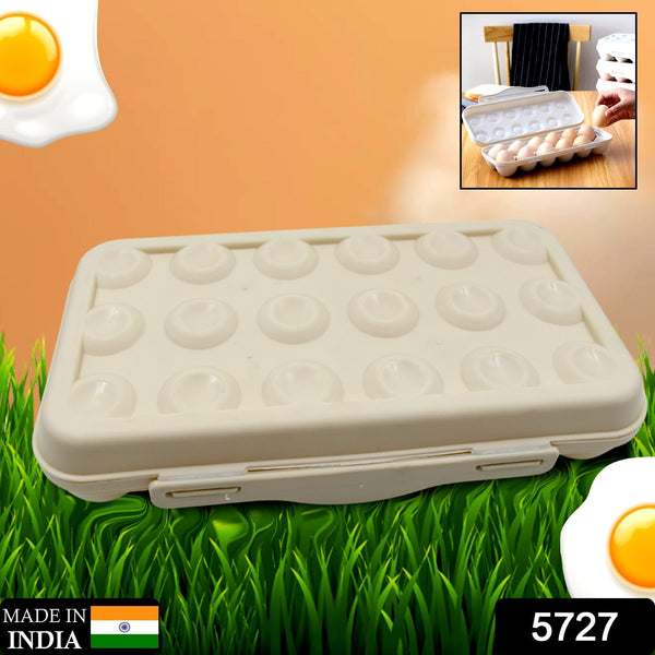 18 Grid Egg Holder Storage, Shock-Proof Egg Container with Buckle, Egg Carrier, Egg Tray, Egg Shelter, Effective Full Seal, Egg House use for Fridge, Camping, Kitchen - Goyaldeal.com