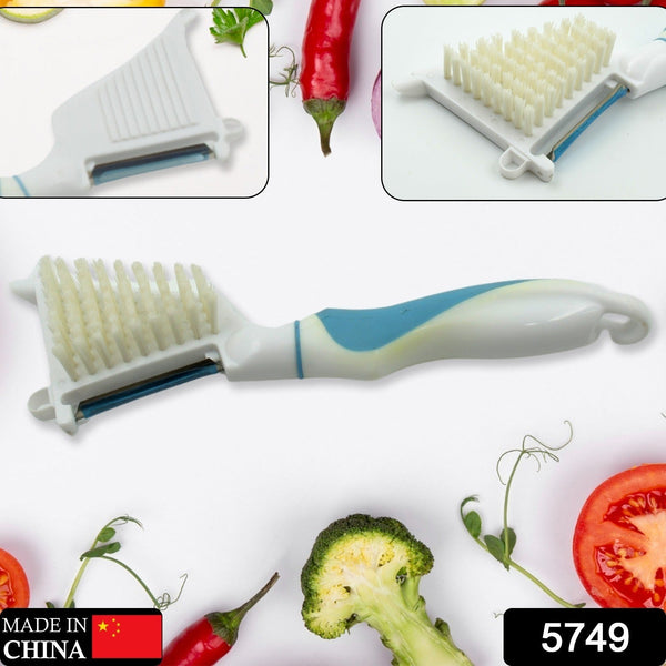 Multipurpose Peeler Brush – Stainless Steel Peeler with Cleaning Brush (1 Pc) - Goyaldeal.com