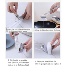 Dish Scrubber with Soap Dispenser, Soap Dispensing Dish Brush Set, Dishwashing Brushes Kitchen Scrub Dish Wand for Dishes Sink Pot Pan Cleaning and Washing,1 Handle,3Refill Replacement Head - Goyaldeal.com