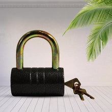 Heavy-Duty Iron Padlock – 82mm Black Spray Lock with Brass Core & 5 Keys, Waterproof & Anti-Theft - Goyaldeal.com