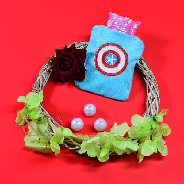 Captain America Print Small Hot Water Bag with Cover for Pain Relief - Goyaldeal.com
