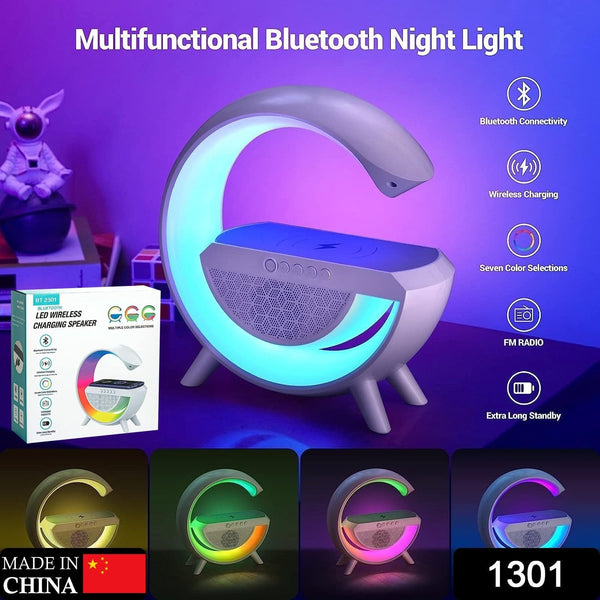 3-in-1 Multi-Function LED Night Lamp with Bluetooth Speaker, Wireless Charging, for Bedroom for Music, Party and Mood Lighting - Perfect Gift for All Occasions  blootuth speaker (Media Player) - Goyaldeal.com