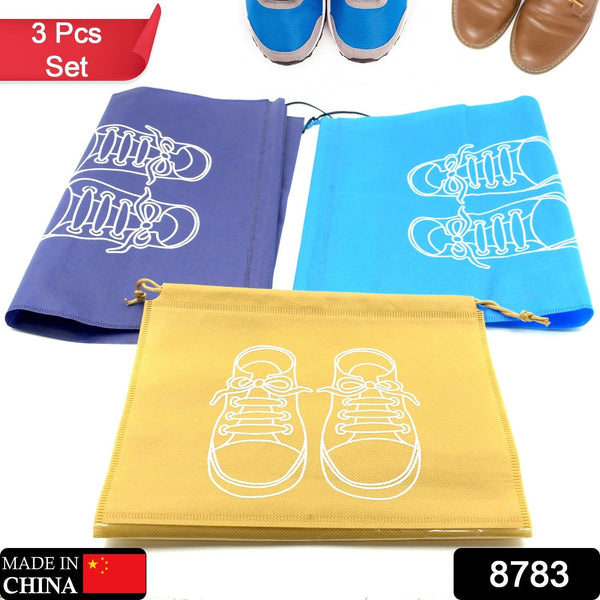 BEACH BAG SHOES STORAGE BAG CLOSET ORGANIZER NON-WOVEN TRAVEL PORTABLE BAG WATERPROOF POCKET CLOTHING CLASSIFIED HANGING BAG SHOE BAG LUGGAGE TRAVEL PORTABLE SHOE POUCH NON WOVEN TRANSPARENT WINDOW (3 PC ) - Goyaldeal.com