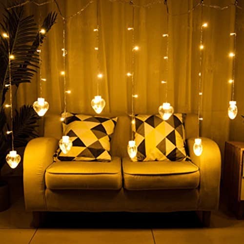 8 Feet 12 Wish Heart Ball String LED Lights With Color Box for Home Decoration, Diwali & Wedding LED Christmas Light Indoor and Outdoor Light ,Festival Decoration  (Wishing Ball Warm White) - Goyaldeal.com