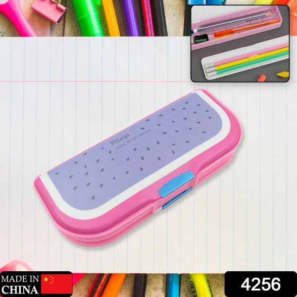 Multipurpose Cartoon Pencil Box – 2-Compartment Compass Box for Kids (Mix Color 1 Pc) - Goyaldeal.com