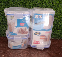 Rectangle Food Storage Containers: Airtight, Leak-Proof Lids (3-Pack, Clear ABS) - Goyaldeal.com
