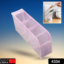 Plastic 4 Compartment Office Desktop Storage Box, Pen Pencil Stand/Holder Stationary Organizer, Plastic Desktop Stationary Organizer For School - Goyaldeal.com