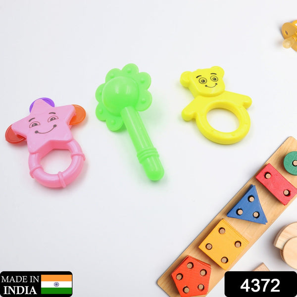 New Born Babies with Attractive Colors and Khanjari Rattle, Musical Gallery Khanjari Musical Instrument Toy Baby Play Toy Fun Return Gift for Kids Birthday (3 Pc Set) - Goyaldeal.com