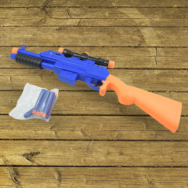 Big Plastic Toy Gun for Kids - 22 Inch Gun Toy for Kids Shooting Gun with 6 fence arrows Kids Toy Return Gift Item, Shot Air Gun For Diwali Gift, Birthday Gift (22Inch) - Goyaldeal.com