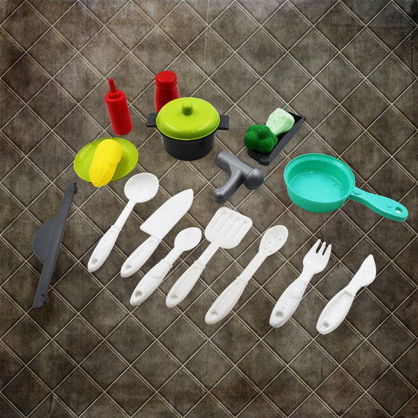 Cooking Toy Plastic Kids Cooking School Play Set (26 Pc Set) - Goyaldeal.com