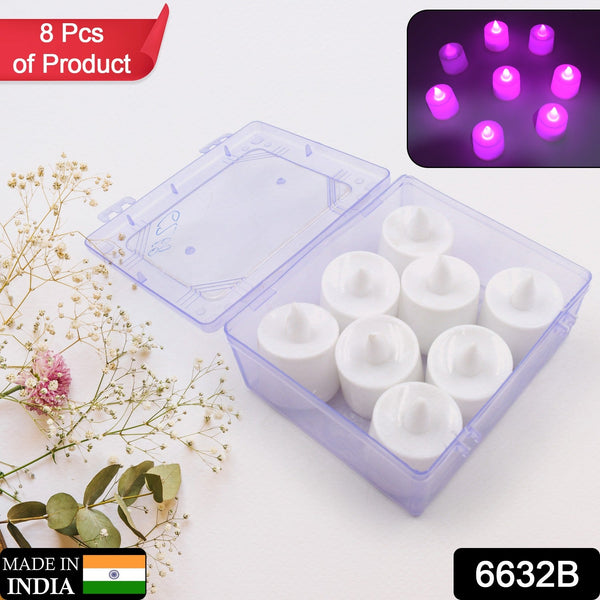 Pink Flameless LED Tealights, Smokeless Plastic Decorative Candles - Led Tea Light Candle For Home Decoration (Pack Of 8pc) ( Diya , Divo , Diva , Deepak , Jyoti) - Goyaldeal.com