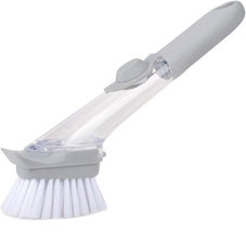 Home & Kitchen Cleaning Brushes, Scrubber, Soap Dispenser Scrub Brush for Pans Pots and Bathtub Sink (2 In 1) - Goyaldeal.com