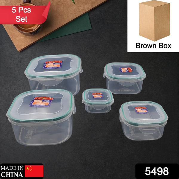Kitchen Storage Containers Set – Fridge Storage, Plastic Organizer, Snap-Seal Lunch Box (5 Pcs Set) - Goyaldeal.com