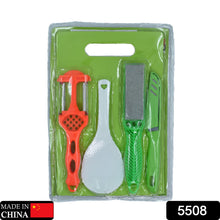 Plastic Chopping Board with Knife Set and Scissor And Wine Stainless Steel And Plastic Kitchen item Multipurpose cutting vegetables - Goyaldeal.com