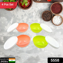 Multipurpose Small Round Plastic Bowl / Katori With Lid, Microwave Safe Reusable Lightweight Bowl, Dishwasher Safe Chutney Bowl (4 Pcs Set) - Goyaldeal.com