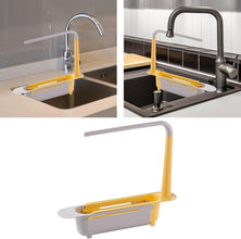 Telescopic Sink Storage Rack Material Kitchen Rag Rack Dishwashing Organizer Shelf Drain Basket Pp Under Sink Organizers ( Mic Color 1 Pc) - Goyaldeal.com