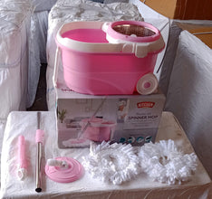 Spin Mop with Bucket for Floor Cleaning - Magic Mop Set with Steel Spin, Mop Stick, and Bucket for Home & Office - Goyaldeal.com