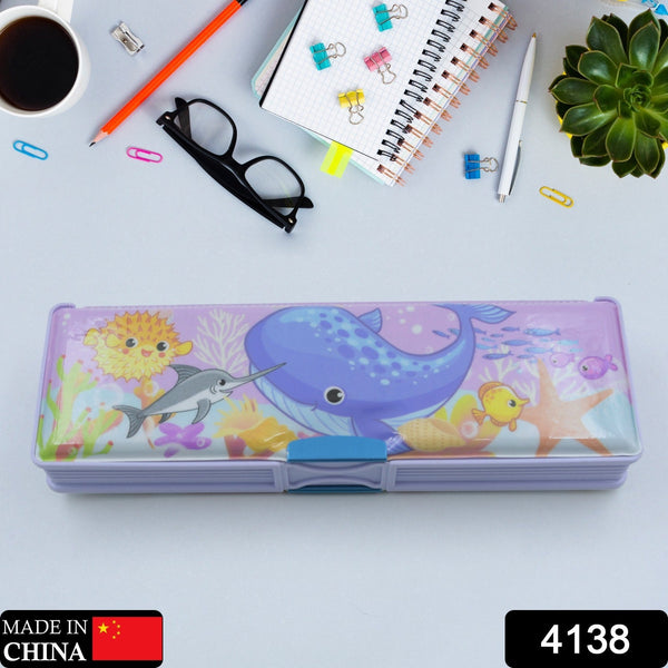 Multipurpose Cartoon Pencil Case – Double Deck Compass Box with 2 Compartments - Goyaldeal.com