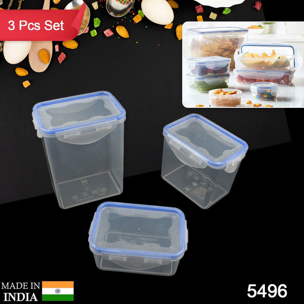 Kitchen Storage Container Set with Food Grade Plastic and Air Seal Lock Lid for Storage of Grocery, Spices, Dry fruits Use For Home, Office, Restaurant, Canteens (3 Piece Set) - Goyaldeal.com