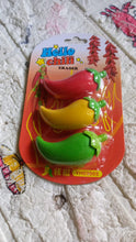 3D Fancy Colorful Chili Shape Erasers – Mini Novelty Eraser Set (3 Pc) - Goyaldeal.com