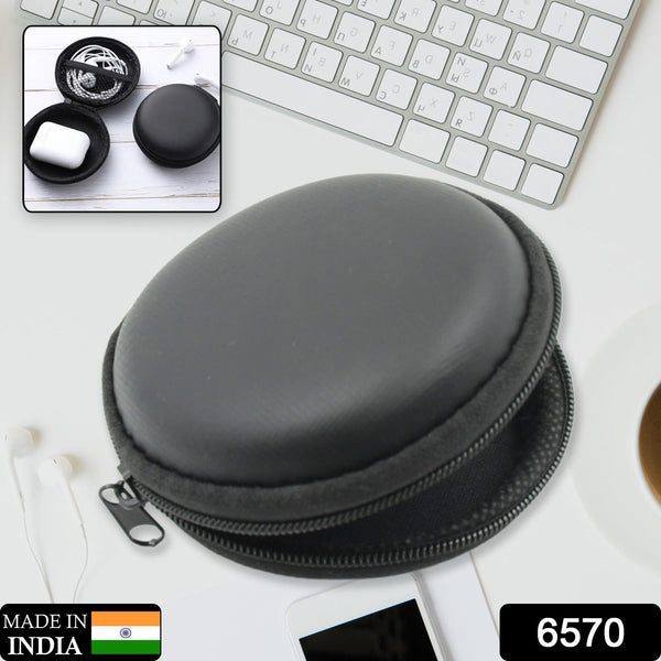 Cute Round Earphone Carrying Case - Multi-Use Pocket Pouch for Headphones, Cables, Coins, Airpods & More - Goyaldeal.com