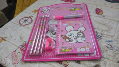 Kids' Stationery Kit: Wooden Pencils, Sharpener, Eraser, Diary (8 Pc Set) - Goyaldeal.com