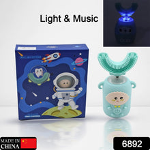 Electric Toothbrush With Light & Music, Kids U-Shaped 360Â° USB Rechargeable Plastic Automatic Toothbrush Portable Adjustable Cleaning Whitening Toothbrush with USB Charging Function Plastic + ABS for Kids - Goyaldeal.com