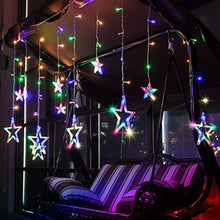 12 Stars LED Curtain String Lights with 8 Flashing Modes for Home Decoration, Diwali & Wedding LED Christmas Light Indoor and Outdoor Light ,Festival Decoration (Multicolor / With Box) - Goyaldeal.com