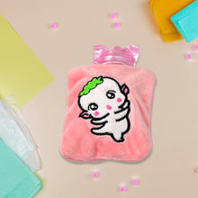 Pink Cartoon Small Hot Water Bag with Cover for Pain Relief - Goyaldeal.com