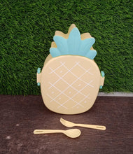 Kids Lunch Box Cute Pineapple Shaped Bento Box with Fork Spoon Snack Container Microwave Portable Office Lunch Box (1 Pc / With Spoon & Fork) - Goyaldeal.com