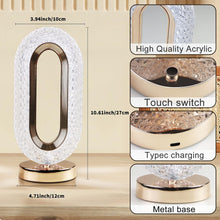 Touch Control Crystal Table Desk Lamp, 3-Way Dimmable Light, USB Rechargeable Crystal Diamond Table Lamp, Exquisite Night Stand Light Lamp Beside Lamp for Bedroom Living Room, Decorative Desk Lamp - Goyaldeal.com