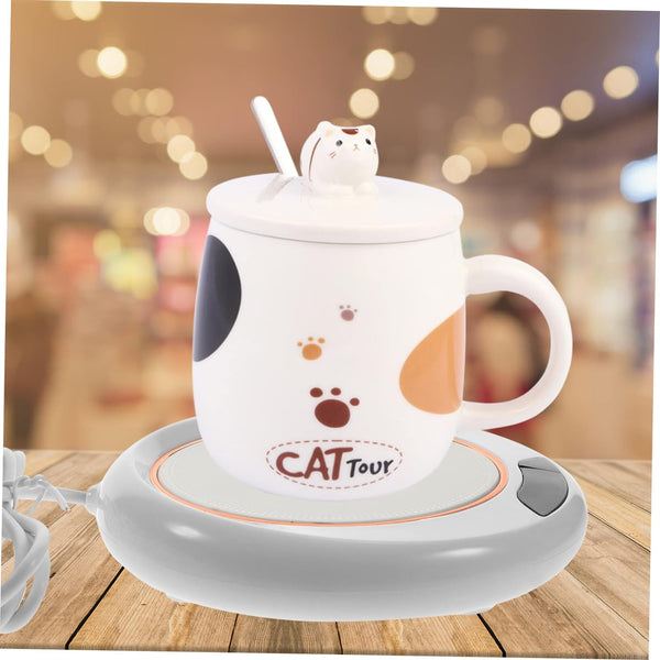 USB Warm Coaster Heated Coffee Mug Portable Office Desk Portable Cup, Heater Coffee Mug Warmer Electric Cup Warmer (1 Pc) - Goyaldeal.com
